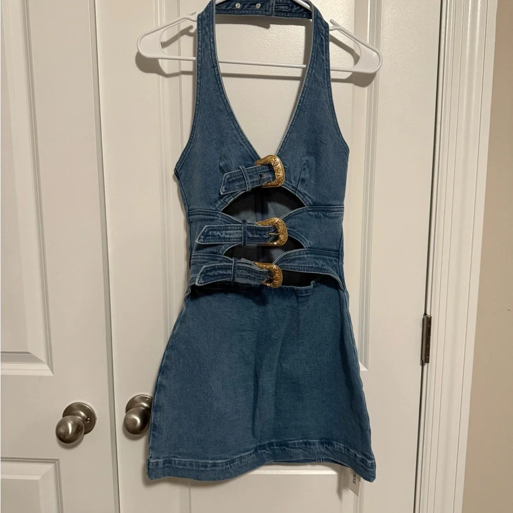 Commense Blue Denim Dress - Picture 2 of 5